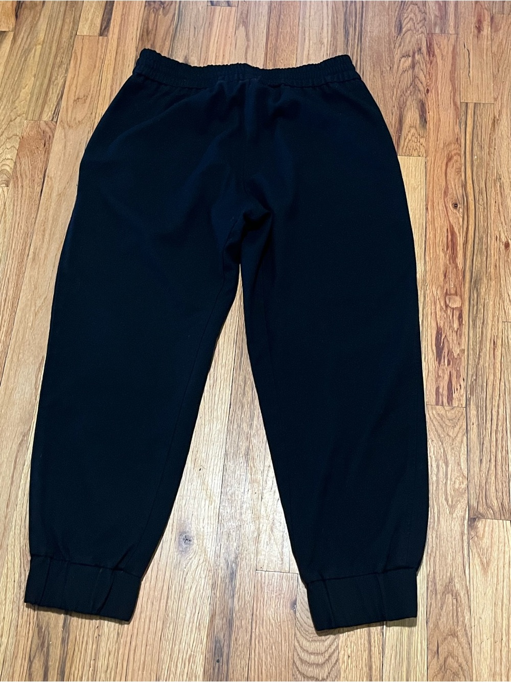 Zara Black Jogger Pants Size L Drawstring High Rise Cuffed Loungewear - Picture 3 of 6